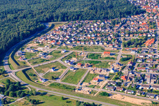 Nouvelle zone de développement de Vogelring à Jockgrim dans le département Rhénanie-Palatinat, Allemagne du point de vue du drone
