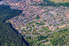 Vue aérienne de Nouvelle zone de développement de Vogelring à Jockgrim dans le département Rhénanie-Palatinat, Allemagne