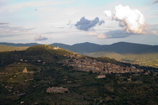Vue aérienne de Camucia dans le département Toscane, Italie