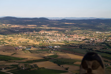 Vue aérienne de Abbadia di Montepulciano dans le département Ombrie, Italie