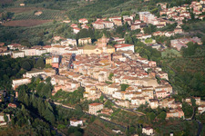 Vue aérienne de Sinalunga dans le département Siena, Italie