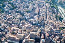 Cortona dans le département Arezzo, Italie d'en haut