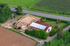 Vue aérienne de Chantier de construction à le quartier Schaidt in Wörth am Rhein dans le département Rhénanie-Palatinat, Allemagne