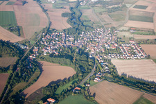 Vue aérienne de Champs agricoles et surfaces utilisables à Ebertsheim dans le département Rhénanie-Palatinat, Allemagne
