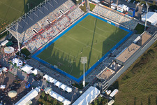 Vue aérienne de Stade de football du Sparkassen Park à le quartier Holt in Mönchengladbach dans le département Rhénanie du Nord-Westphalie, Allemagne