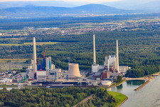 ENBW à le quartier Rheinhafen in Karlsruhe dans le département Bade-Wurtemberg, Allemagne hors des airs