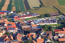 Vue aérienne de Autohaus Frey GmbH & Co.KG et BURG-HAUS GmbH à Minfeld dans le département Rhénanie-Palatinat, Allemagne