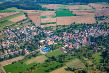 Vue aérienne de Salle polyvalente à le quartier Adersbach in Sinsheim dans le département Bade-Wurtemberg, Allemagne