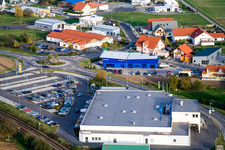 Vue aérienne de Nordring, Peugeot Autohaus Vert à Rülzheim dans le département Rhénanie-Palatinat, Allemagne