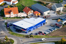 Vue oblique de Nordring, Peugeot Autohaus Vert à Rülzheim dans le département Rhénanie-Palatinat, Allemagne