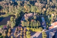 Quartier Neulauterburg in Lauterbourg dans le département Bas Rhin, France vue d'en haut