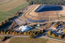 Vue aérienne de Scheibenhardt, décharge régionale à Berg dans le département Rhénanie-Palatinat, Allemagne