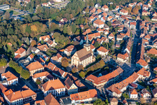 Quartier Neulauterburg in Lauterbourg dans le département Bas Rhin, France vue du ciel