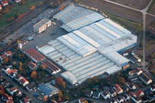 Vue aérienne de Kardex Remstar Production Germany GmbH Sites de l'usine Kardex-Platz à Bellheim dans le département Rhénanie-Palatinat, Allemagne