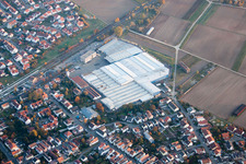 Photographie aérienne de Kardex Remstar Production Germany GmbH Sites de l'usine Kardex-Platz à Bellheim dans le département Rhénanie-Palatinat, Allemagne
