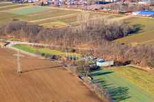 Vue aérienne de Sous-station à Bad Bergzabern dans le département Rhénanie-Palatinat, Allemagne