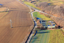 Vue oblique de Sous-station à Bad Bergzabern dans le département Rhénanie-Palatinat, Allemagne