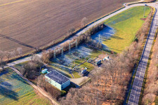 Sous-station sur la B38 à Dörrenbach dans le département Rhénanie-Palatinat, Allemagne hors des airs