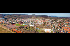 Vue aérienne de Panorama à Bad Bergzabern dans le département Rhénanie-Palatinat, Allemagne