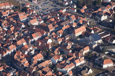 Vue d'oiseau de Wissembourg dans le département Bas Rhin, France