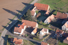 Vue aérienne de Seebach dans le département Bas Rhin, France