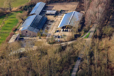Vue aérienne de Écuries Kennelhof à le quartier Sondernheim in Germersheim dans le département Rhénanie-Palatinat, Allemagne