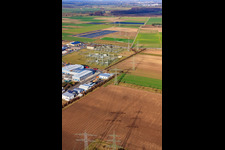 Vue aérienne de Sous-station TransnetBW Altlußheim à Altlußheim dans le département Bade-Wurtemberg, Allemagne