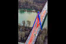 Photographie aérienne de Chantier de construction d'un pont routier à Speyer dans le département Rhénanie-Palatinat, Allemagne