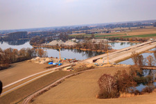 Vue aérienne de Polders à Neupotz dans le département Rhénanie-Palatinat, Allemagne