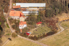 Moulin de Wanzheim à Rheinzabern dans le département Rhénanie-Palatinat, Allemagne d'un drone