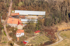 Moulin de Wanzheim à Rheinzabern dans le département Rhénanie-Palatinat, Allemagne vu d'un drone