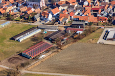Photographie aérienne de Bâtiments agricoles à Oberdorf à Rheinzabern dans le département Rhénanie-Palatinat, Allemagne