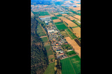 Photographie aérienne de Zone commerciale Auf der BÜSCHE à le quartier Niederlustadt in Lustadt dans le département Rhénanie-Palatinat, Allemagne