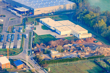 Vue aérienne de Thermo Fisher GmbH à le quartier Minderslachen in Kandel dans le département Rhénanie-Palatinat, Allemagne