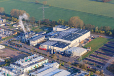 Vue aérienne de Zone industrielle LANDAU OST avec Rose Druck GmbH à Landau in der Pfalz dans le département Rhénanie-Palatinat, Allemagne