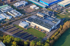 Zone industrielle LANDAU OST avec Rose Druck GmbH à Landau in der Pfalz dans le département Rhénanie-Palatinat, Allemagne vue d'en haut