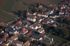 Vue oblique de Vignobles à le quartier Forst in Forst an der Weinstraße dans le département Rhénanie-Palatinat, Allemagne