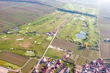 Terrain de golf à Dackenheim dans le département Rhénanie-Palatinat, Allemagne d'en haut
