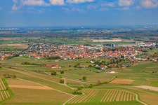 Vue aérienne de Vue de la ville depuis l'ouest à Bodenheim dans le département Rhénanie-Palatinat, Allemagne