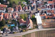 Vue aérienne de Paroisse évangélique Worms-Horchheim à le quartier Horchheim in Worms dans le département Rhénanie-Palatinat, Allemagne