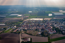 Vue oblique de Quartier Heuchelheim in Heuchelheim bei Frankenthal dans le département Rhénanie-Palatinat, Allemagne