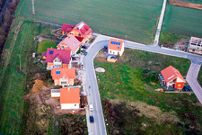 Vue aérienne de Nouvelle zone de développement au nord-est, An der Anhaide à le quartier Schaidt in Wörth am Rhein dans le département Rhénanie-Palatinat, Allemagne