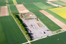 Vue aérienne de Chantier de construction géothermique à Herxheimweyher dans le département Rhénanie-Palatinat, Allemagne