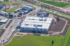 Vue aérienne de Zone industrielle et commerciale Nord avec lixano GmbH à Rülzheim dans le département Rhénanie-Palatinat, Allemagne