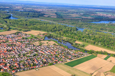 Vue aérienne de Au Fish Mark à Leimersheim dans le département Rhénanie-Palatinat, Allemagne