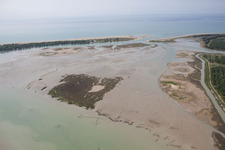 Vue aérienne de Tragole dans le département Vénétie, Italie