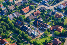 Vue aérienne de Chantier de construction d'une maison unifamiliale à Berwartsteinstr à Kandel dans le département Rhénanie-Palatinat, Allemagne