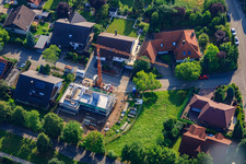 Vue aérienne de Chantier de construction d'une maison unifamiliale à Berwartsteinstr à Kandel dans le département Rhénanie-Palatinat, Allemagne