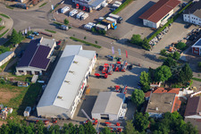 Minderlachen, zone industrielle de Horst, atelier d'échelles à plateau tournant Beitel et Stier GmbH à le quartier Minderslachen in Kandel dans le département Rhénanie-Palatinat, Allemagne vue d'en haut