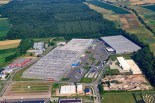 Zone industrielle de Horst, centre logistique de coïncidence à le quartier Minderslachen in Kandel dans le département Rhénanie-Palatinat, Allemagne hors des airs